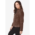 thumbnail image 5 of Jessica London Women's Plus Size Suede Zip-Front Jacket, 5 of 6