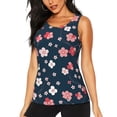 thumbnail image 2 of Uemuo Cherry Blossoms Pattern Workout Tank Tops for Women Breathable Moisture-wicking tank top Sleeveless Running Loose Fit Yoga Tops Active Shirts Sports Gym Exercise, 2 of 9