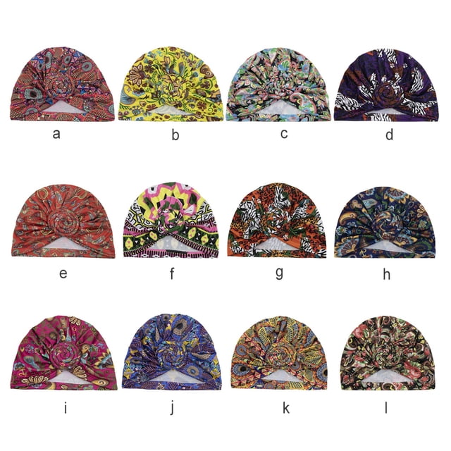 stanreset Turban Noué pour Femmes Bonnet Hijab Style Bohème Ajustable Accessoires Cheveux Bonnet Fête Banquet Type 6 Type3 NO3