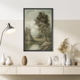 thumbnail image 4 of PixonSign Framed Wall Art Old Cottage Near Forest Tree Lake Floral/Botanical Nature Artwork Farmhouse Oil Paintings Modern Scenery Canvas Prints Contemporary for Rooms - 24"x36" Black, 4 of 5