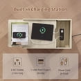 thumbnail image 4 of Laisnet Fluted End Table with Charging Station, 2 Drawers Narrow Side Table for Living Room, Wooden Bedside Table for Bedroom Small Space, Natural, 4 of 7
