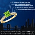 thumbnail image 2 of Gem Stone King 10K Two Tone Gold Green Peridot and Lab Grown Diamond Engagement Ring for Women | 0.91 Cttw | Princess 5MM | Gemstone August Birthstone | Size 5, 2 of 6