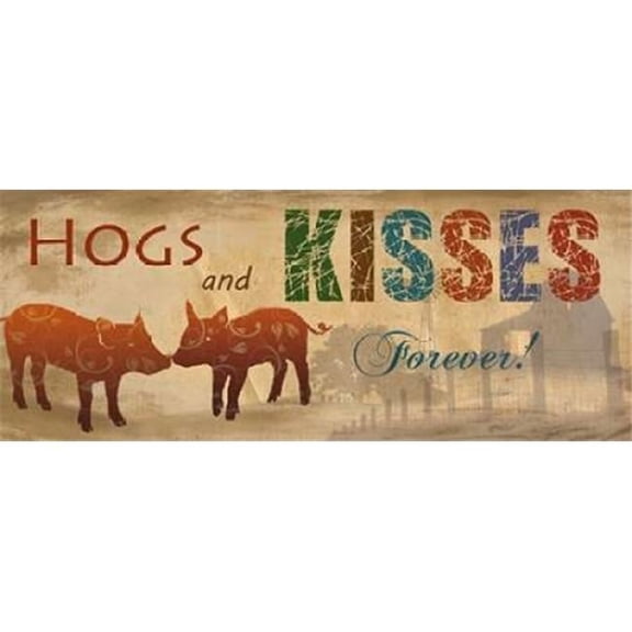 Hogs & Kisses Poster Print by Nan - 24 x 48 - Large