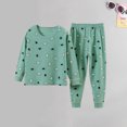 thumbnail image 4 of Toddler Baby Girl Pajama Set Kids Little Boys Girls 2PCS Sleepwear Soft Cotton Solid Pajamas Sets for 2-12 Years Long Sleeve Home Wear Pajamas Boys Long Sleeve Sleepwear 2 Piece Pjs Set, 4 of 6