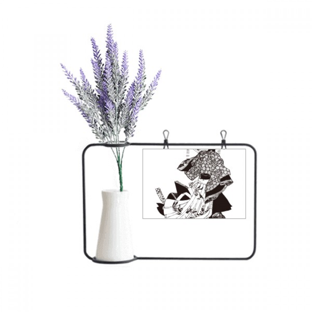 Japan Traditional Culture Kimono Artificial Lavender Flower Vase Bottle Card