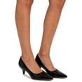thumbnail image 2 of DADAWEN Women's Pumps Kitten Low Heels Black Comfortable Wedding Dressy Shoes 7 US, 2 of 4