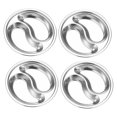 thumbnail image 1 of Shisuyan 4 Pcs Assiettes Rondes en Acier Inoxydable Multi-Compartiments Assiettes à Assaisonnement pour la Maison (Argent), 1 of 8