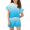 Light Blue, variant on Grblisyd Girls Summer Outfit Gradient Ruffle Sleeve Top and Drawstring Elastic Waist Shorts Clothing Set Lightweight Casual Two Piece