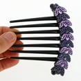 thumbnail image 3 of Unique Bargains 1 Pc Women Portable Hair Insert Comb for Straight Wavy Curly Hair Deep Purple Resin Rhinestone, 3 of 3