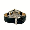 thumbnail image 4 of Alfred Sung Men's Automatic Silver Black Open Heart Dial Leather Watch, 4 of 5