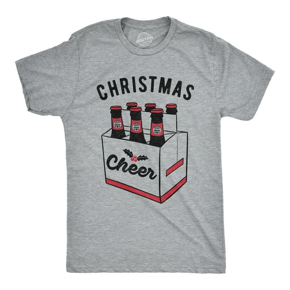 Mens Christmas Cheer T Shirt Funny Beer Drinking Novelty Holiday Tee Graphic Tees