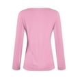 thumbnail image 4 of LISTHA Long Sleeve Shirts Women Fashion Crop Tops Square Neck Slim Fit 2025 Clothes Basic T Shirts #1Pink XS, 4 of 6