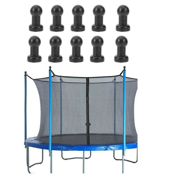 10Pcs Trampoline Pole Caps Anti-Slip Wear-Resistant Trampoline Leg Cap Cover Plastic Pole For Replacement Parts For Posts(Black)