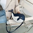 thumbnail image 4 of Stylago Novelty Crossbody Purse for Women Leather Whales Shape Zipper Shoulder Bags Ladies Shopping Travel Underarm Clutch Bag Blue, 4 of 7