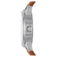 thumbnail image 2 of Time and Tru Women's Analog Watch: Silver Tone Round Case, Crystal Accent on Faux Mother of Pearl Dial, Brown Faux Leather Perforated Strap (FMDOTT054), 2 of 4