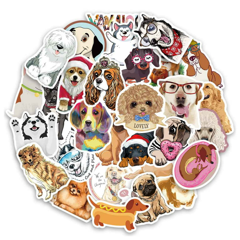 Cute Dog Stickers for Water Bottle 80pcs Laptop stickers Pack, Vinyl  Waterproof Dog Stickers for Kids Teens Adults, Puppy Stickers Decals for  Phone 