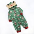 thumbnail image 5 of Christmas Family Matching Pajamas Holiday Reindeer Print Long Sleeve Hoodie One-Piece Jumpsuit Zipper Pjs, 5 of 8