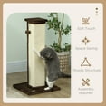 thumbnail image 4 of PawHut 32" Cat Scratching Post for Indoor Cats w/ Sisal Teasing Ball Brown, 4 of 10