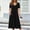 Black, variant on Short Sleeve Dresses for Women Summer Pleated V Neck Midi Dress Solid A-Line Flowy Vacation Dresses with Pockets Brown L
