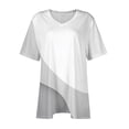 thumbnail image 3 of BSDJILFG Womens Plus Size Tops Summer 2025 Graphic Tees Loose Fit V-Neck Short Sleeve Shirt,Soft Comfortable Lounge Pajama Tops Sleepwear Sizes XL-5XL, 3 of 5