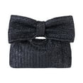 thumbnail image 2 of Straw Bow Purse Women Clutch Bag Bohemian Crescent Clutch Foldable Bow Handle Zipper Closure Straw Braided Handbag, 2 of 8