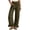 Army Green, variant on Women's High Waisted Wide Leg Pants Ruffle Hem Elastic Waist Casual Loose Trousers with Pockets, 1 Piece, S-XXXL