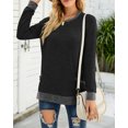thumbnail image 3 of SHIBEVER Long Sleeve Workout Shirts for Women Fall Cute Pocket Casual Tunics Tops Blouses Black, 3 of 6