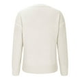 thumbnail image 5 of Womens Fall V Neck Sweater, Long Sleeve Pullover for Women Fashion Loose Fit Solid Color Knitted Sweaters Tops, 5 of 5