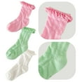 thumbnail image 3 of Girls Ruffle Lace Eyelet Frilly Ankle Dress Socks for Infant/Toddler/Girl - M, 3 of 6