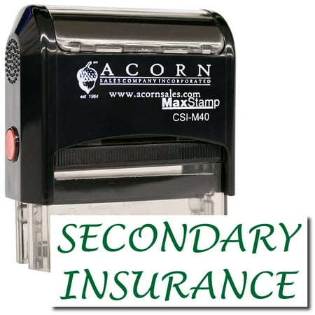 Large Self-Inking Secondary Insurance Stamp with Green Ink