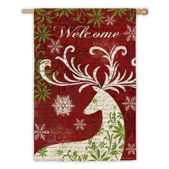 Evergreen Enterprises, Inc Christmas Deer Silhouette Garden Flag
