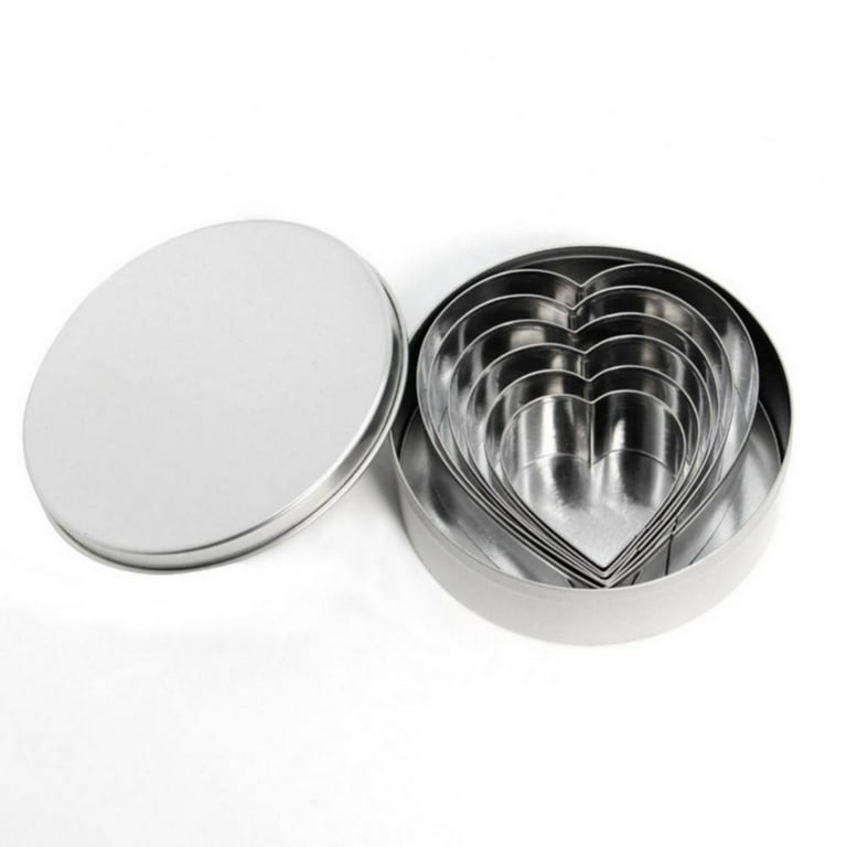 FAZHBARY 6 Counts Heart Cookie Cutter Set Small Metal Valentine's Day Cookie Cutters Heart Shaped Cookie Candy Food Mold Cutters
