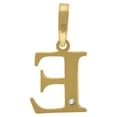 thumbnail image 2 of Auriga 925 Sterling Silver Yellow-Tone Cubic Zirconia Plain Initial Letter E Charm Pendant for Women, 2 of 5