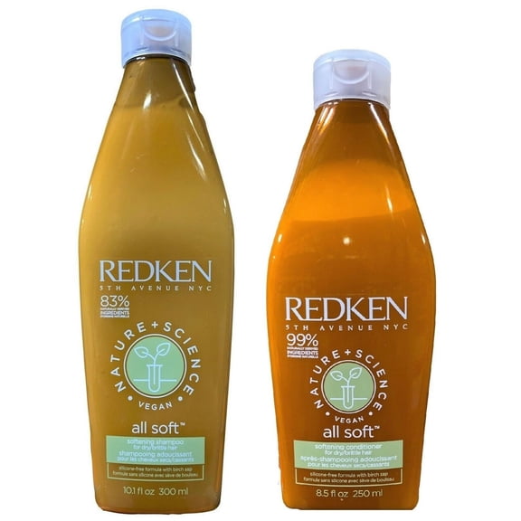 Redken Nature & Science All Soft Shampoo,10.1oz & Conditioner, 8.5oz DUO
