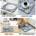 thumbnail image 4 of Washable Rubber Boho Floral Retro Dish Drying Mats for Kitchen Counter Home Large Coffee Bar Pad Accessories and Decor for Utensils Stemware 16''x18'', 4 of 7