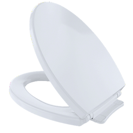 TOTO® SoftClose® Non Slamming, Slow Close Elongated Toilet Seat and Lid, Cotton White - (Best Slow Close Elongated Toilet Seat)