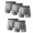 Light Gray, variant on 5PK Mens Cotton Boxer Briefs Tagless Comfort Flex Underwear With Opening Fly