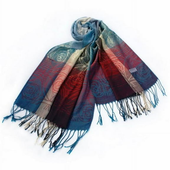 Pa-a09-8 Moon & Stars & Roses Elegant Fashion Smooth Touch Tassel Ends Pashmina/Shawl/Scarf