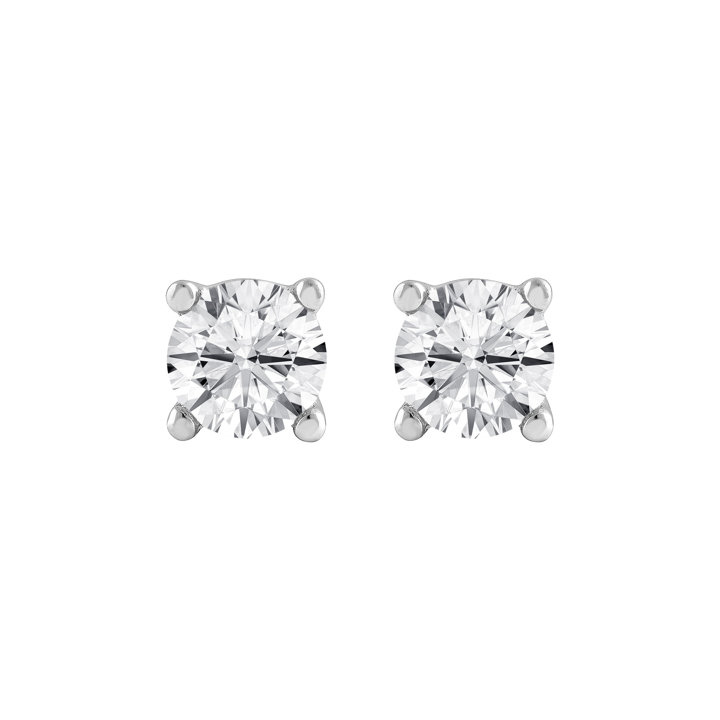 Unique Moments Women's 1 Carat T.W. Round Cut Lab Grown Diamond Stud Earrings Sterling Silver