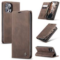 CaseMe Leather for iPhone 13 Pro Case, Flip Wallet Leather Case with Card Holder Magnetic Closure Shockproof Kickstand Protective Phone Cases Cover for iPhone 13 Pro,Coffee,For iPhone 13 Pro