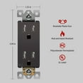 thumbnail image 4 of ENERLITES, Dark Bronze Elite Series Decorator Receptacle Outlet Child Safe Tamper-Resistant, Self-Grounding, 2-Pole, Residential Grade, 15A 125V, UL Listed, 61501-TR-DB, 4 of 5