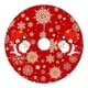 thumbnail image 5 of Falda para árbol de Navidad | Diseño de copo de nieve de Papá Noel | Exquisita decoración navideña de poliéster para la base del árbol | Tela duradera y resistente | Se adapta a árboles estándar |, 5 of 6