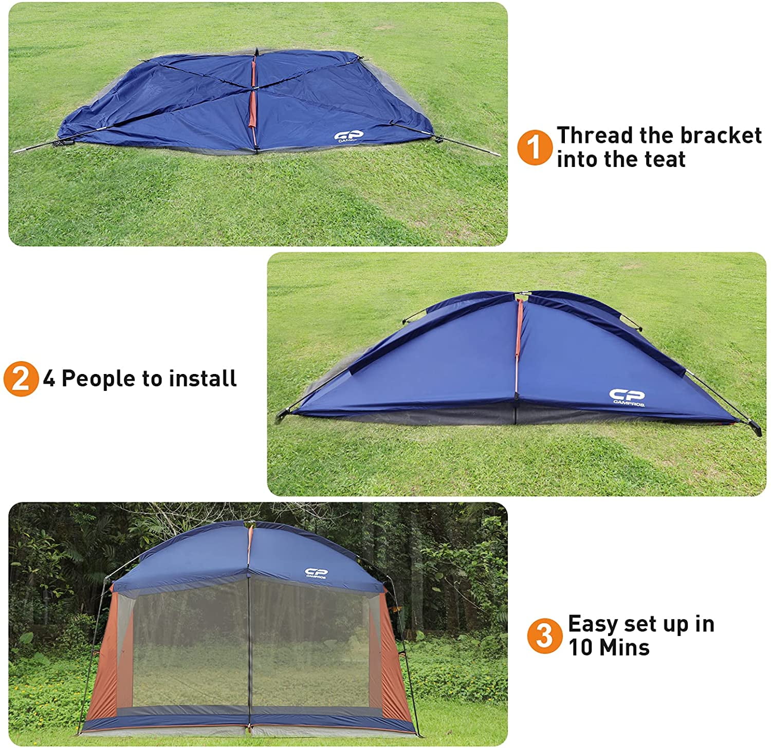 CAMPROS Screen House Room Camping Tent 12 x 10 Ft Canopy Tent Screen Shelter Gazebos Outdoor