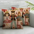 thumbnail image 3 of ONETECH  Nutcracker Christmas Decor Pink Throw Pillow Covers Light Pink Nutcracker Christmas Decorations for Indoor Couch Sofa and Outdoor Patio Furniture Pillow Inserts, 3 of 5