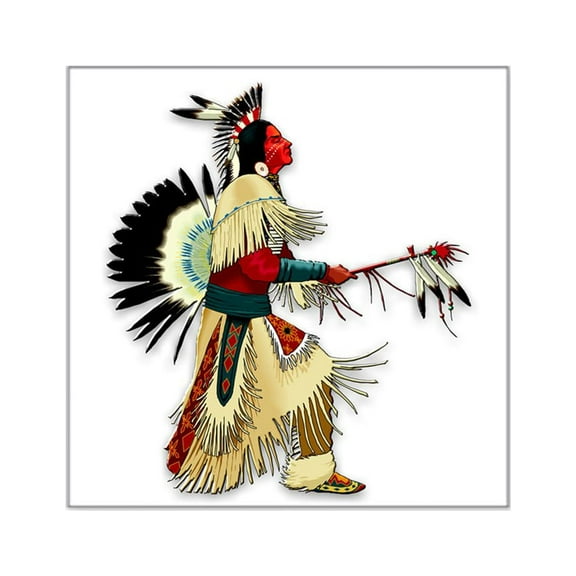 CafePress - Native American Warrior #5 Square Sticker 3 X 3 - Square Sticker 3" x 3"
