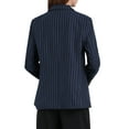 thumbnail image 3 of INSPIRE CHIC Women's Striped Blazers Lapel Collar Chain Decor Long Sleeve Work Office Jackets S Navy Blue, 3 of 5