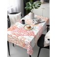 thumbnail image 6 of Red Orange Grey Coral Coastal Table Cloth, Summer Beach Seaside Nautical Waterproof Tablecloth for Rectangle Tables, Reusable Washable Fabric Table Cover for Restaurant Kitchen Dining Tables 60"x120", 6 of 6
