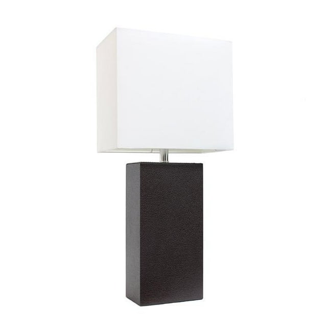 Lampe de Table en Cuir Marron Moderne