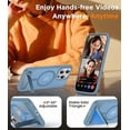 thumbnail image 3 of Funda con Soporte Magnético invisible, Delgada Translúcida Mate, para iPhone 15 Pro Max 6.7", Azul Claro, 3 of 7