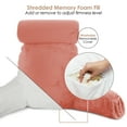 thumbnail image 4 of Nestl Reading Pillow, Extra Large Bed Rest Pillow with Arms – Premium Shredded Memory Foam TV Pillow, Detachable Neck Roll & Lumbar Support Pillow - Misty Rose, 4 of 7
